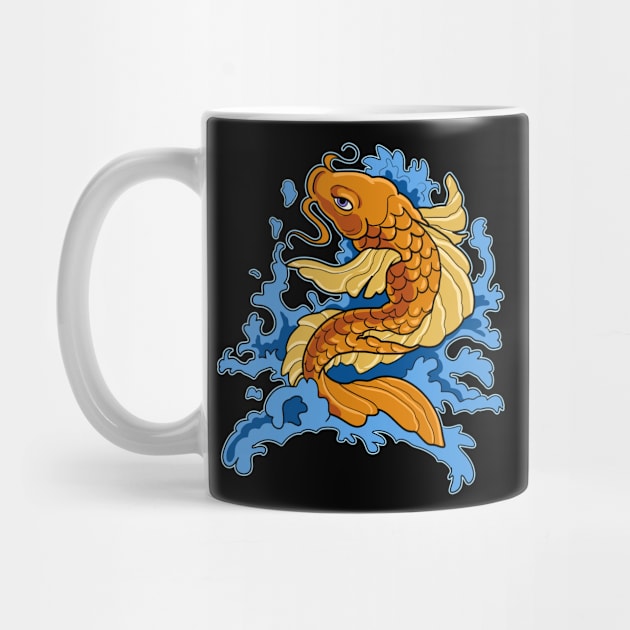 Retro Asian Koi Fish Product Japaneses Carp Koi Pond Print by Linco